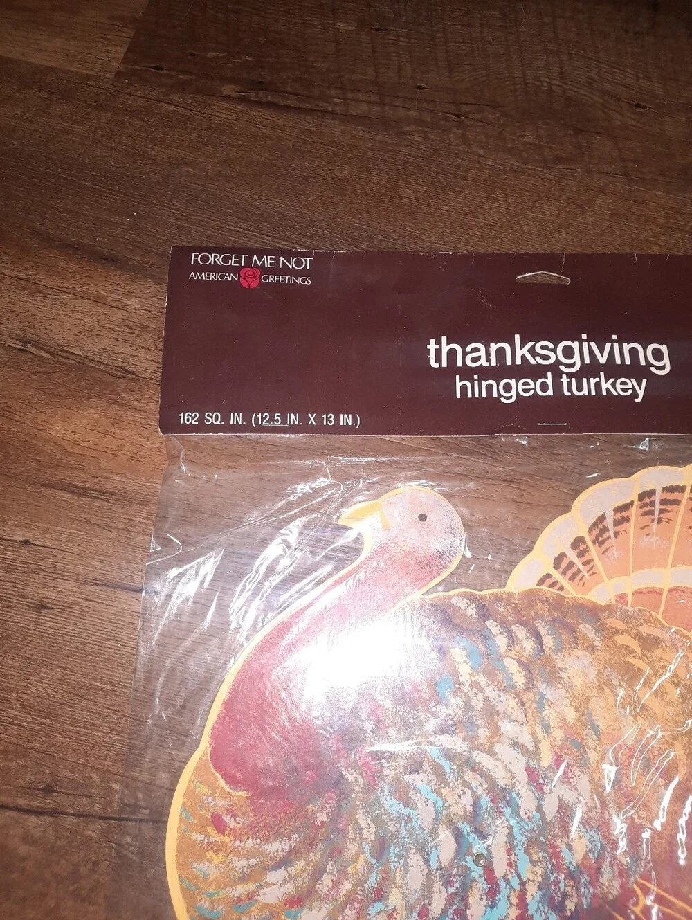 Vintage American Greetings Thanksgiving Turkey Wall Decoration - Orange/Brown
